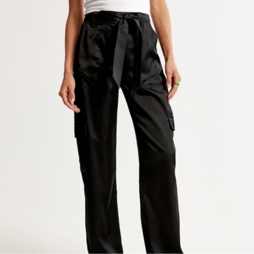 Abercrombie & Fitch Black Satin Trousers